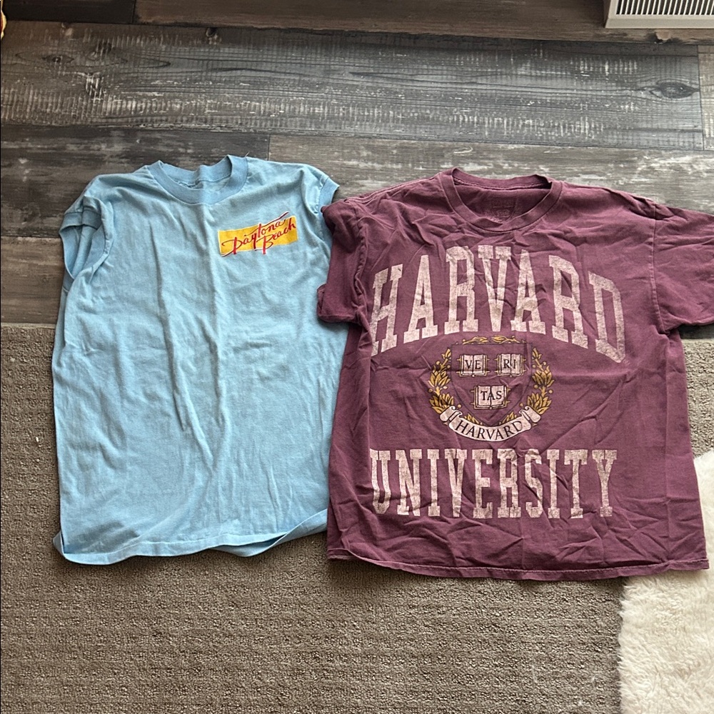 Harvard University and Blue Graphic T-Shirts